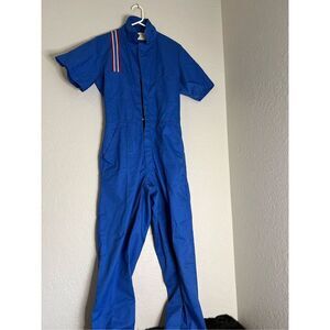 VTG 80’s Todd Uniform Striped Jump Suit Size S 36-38 Made USA